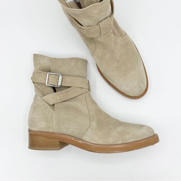 Allsaints Carla Suede Stud Strap Buckle Ankle‎ Boot Women's Size US 8.5 $380 - Picture 5 of 15